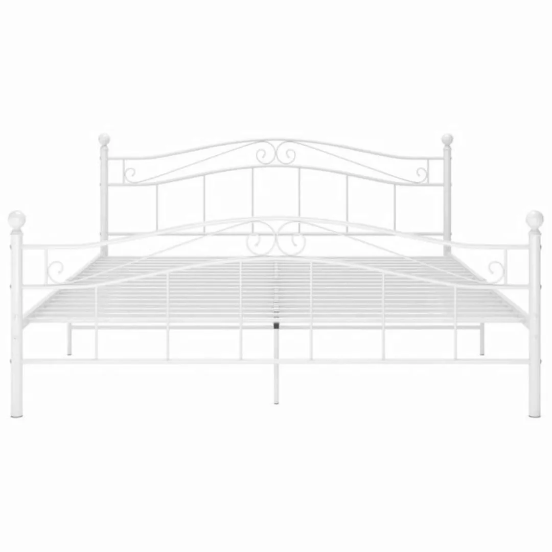 furnicato Bettgestell Bett Weiß Metall 200x200 cm (1-tlg) günstig online kaufen