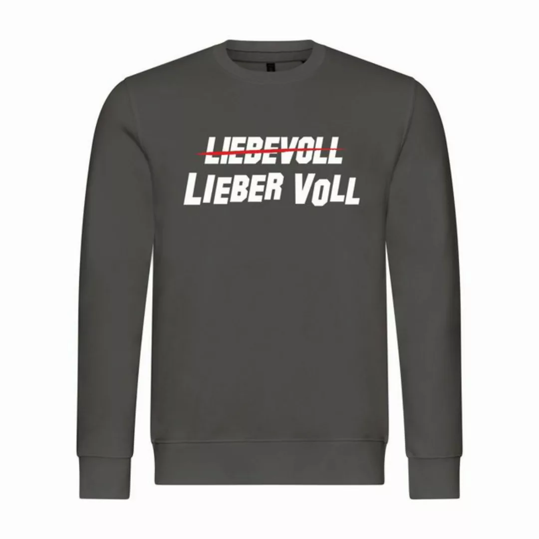 deinshirt Rundhalspullover Herren Pullover Lieber Voll Mit Print Motiv, Gra günstig online kaufen