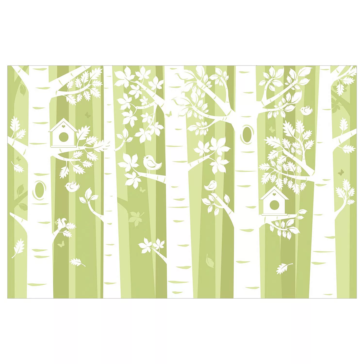 Bilderwelten Fototapete Bäume im Wald Grün grün Gr. 432 x 290 günstig online kaufen