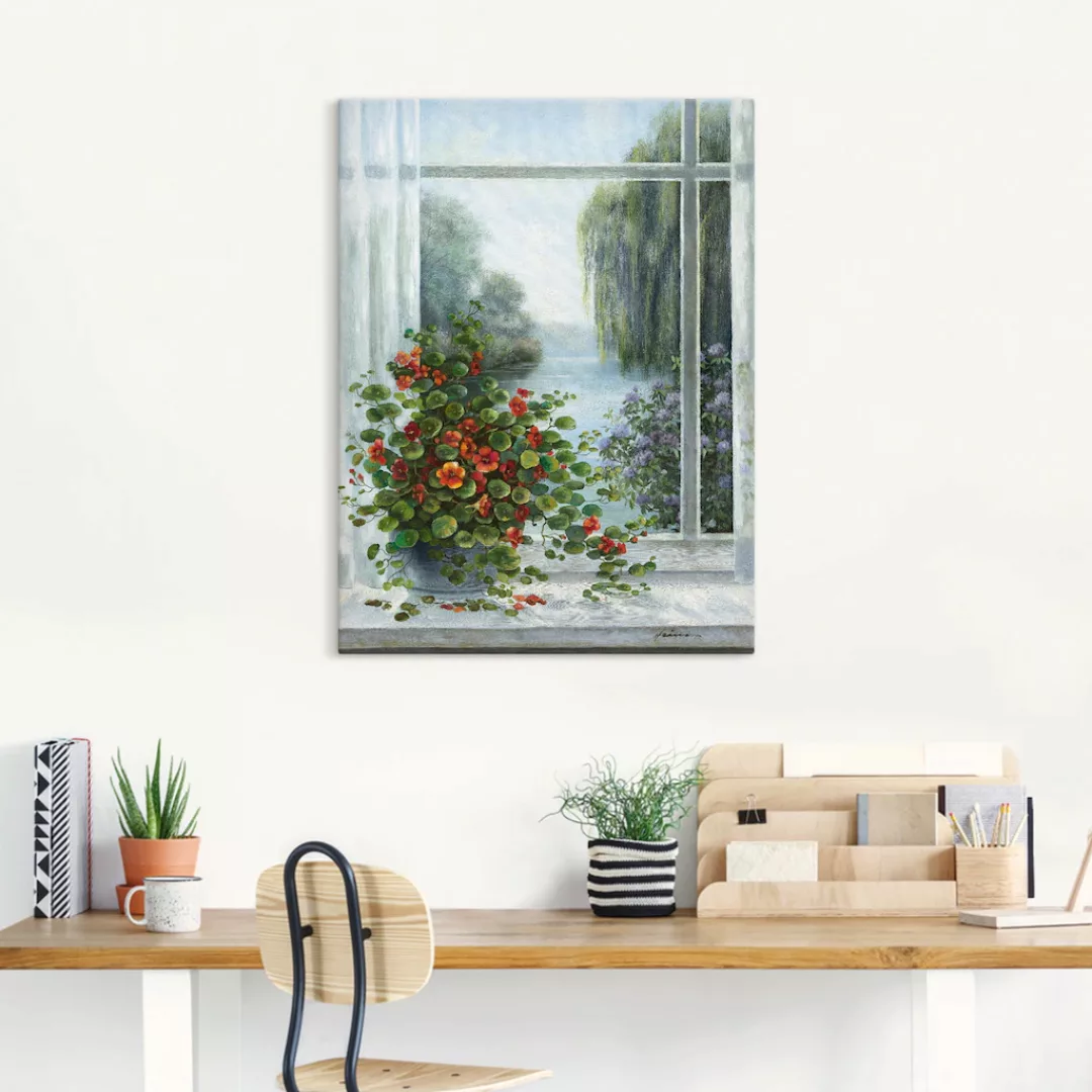 Artland Wandbild »Kapuzinerkresse am Fenster«, Arrangements, (1 St.), als L günstig online kaufen