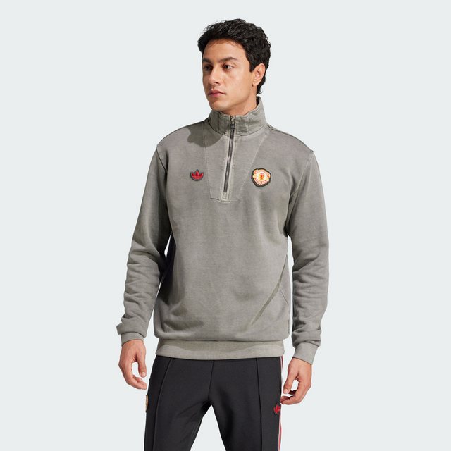 adidas Originals Sweatshirt MANCHESTER UNITED TERRACE ICONS HALF-ZIP OBERTE günstig online kaufen