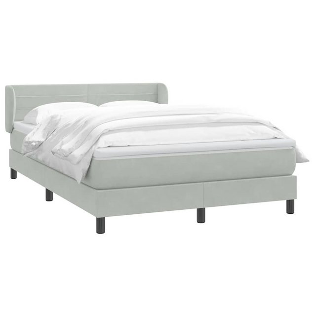 vidaXL Bett Boxspringbett mit Matratze Hellgrau 160x220 cm Samt günstig online kaufen