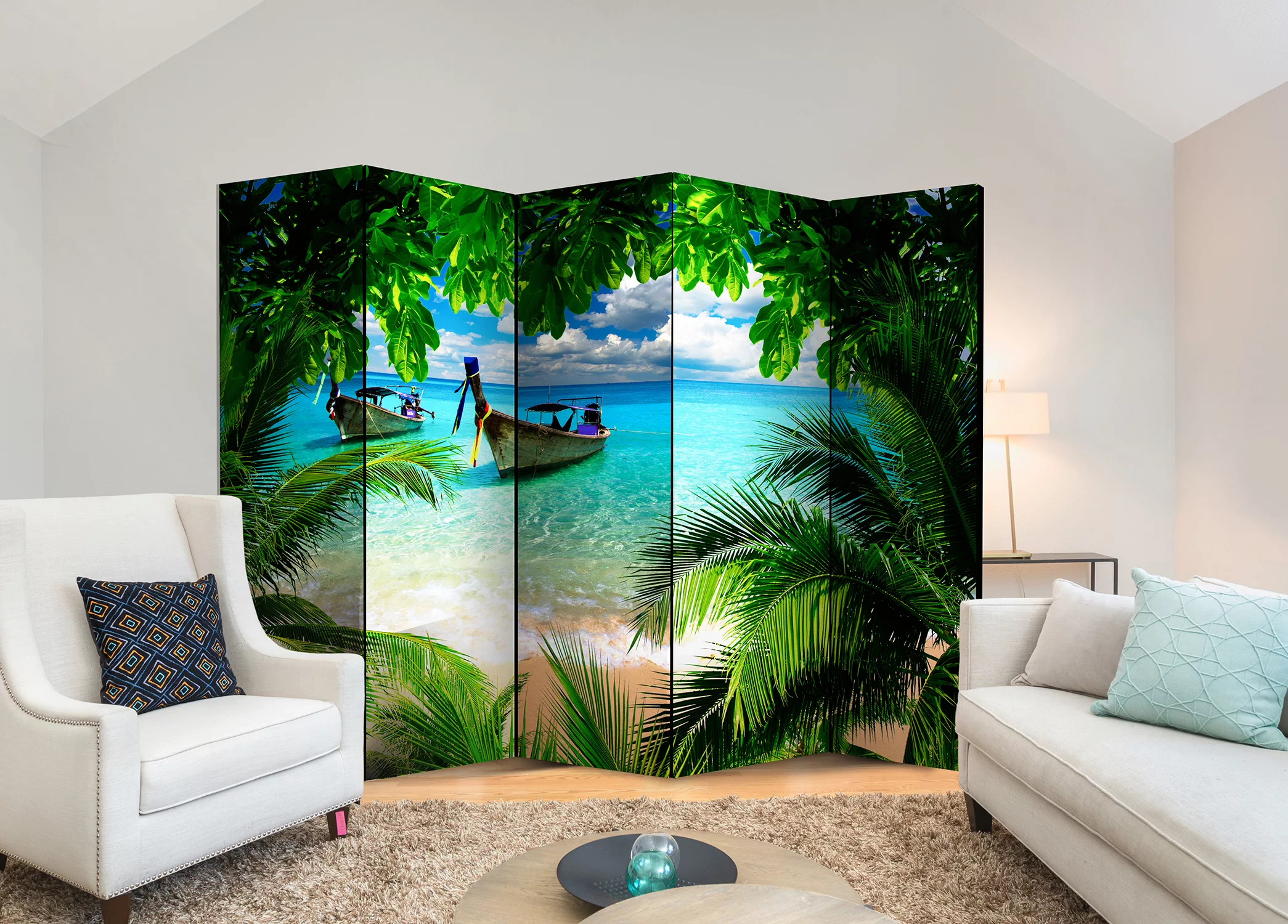 5-teiliges Paravent - Tropical Paradise Ii [room Dividers] günstig online kaufen