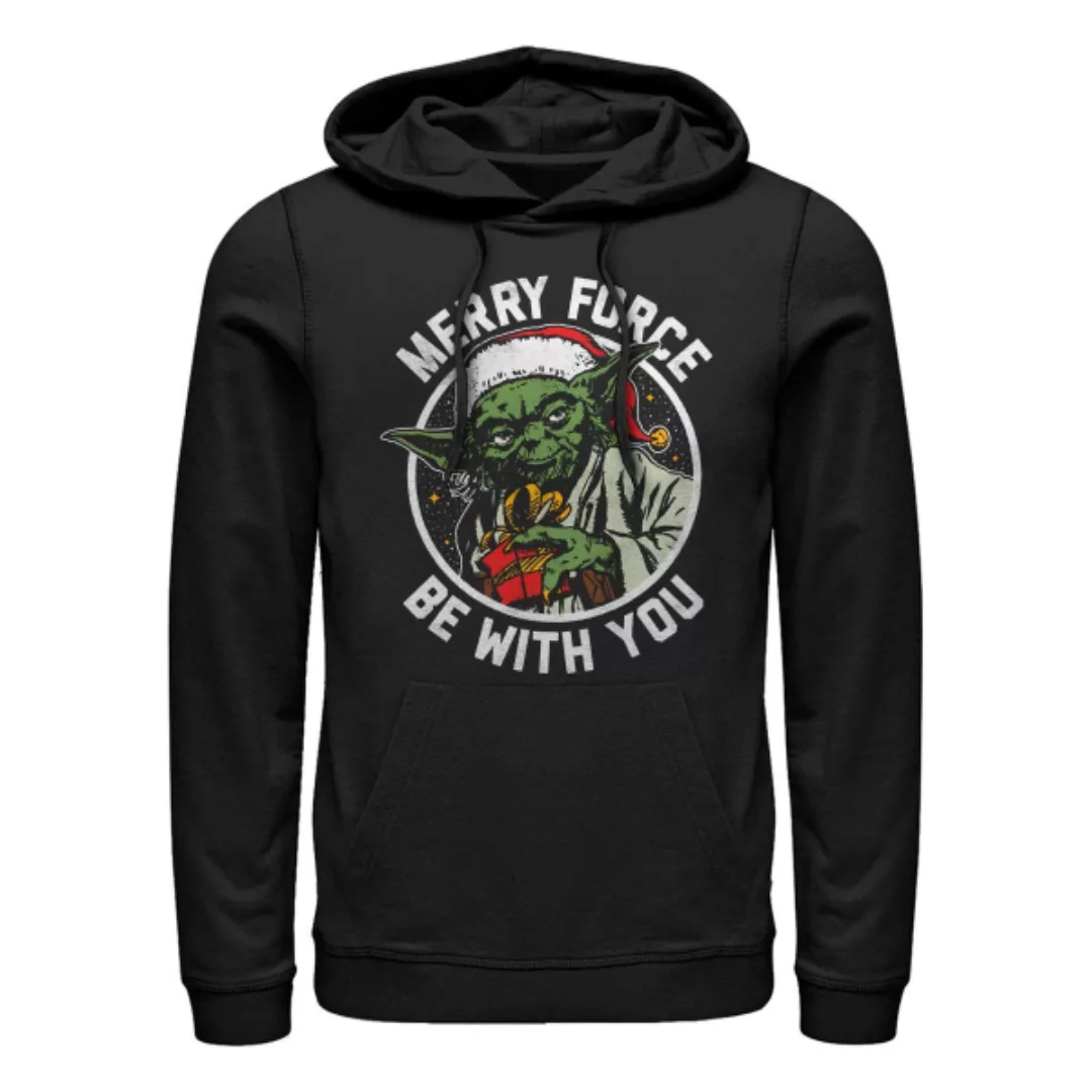 Star Wars - Yoda Merry Force - Weihnachten - Unisex Hoodie günstig online kaufen