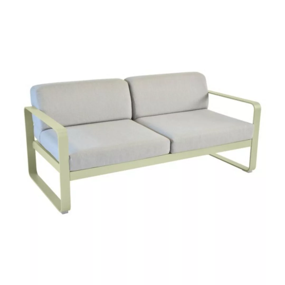 Bellevie Lounge-Sofa 2-Sitzer 65 Lindgrün 79 Flanellgrau günstig online kaufen