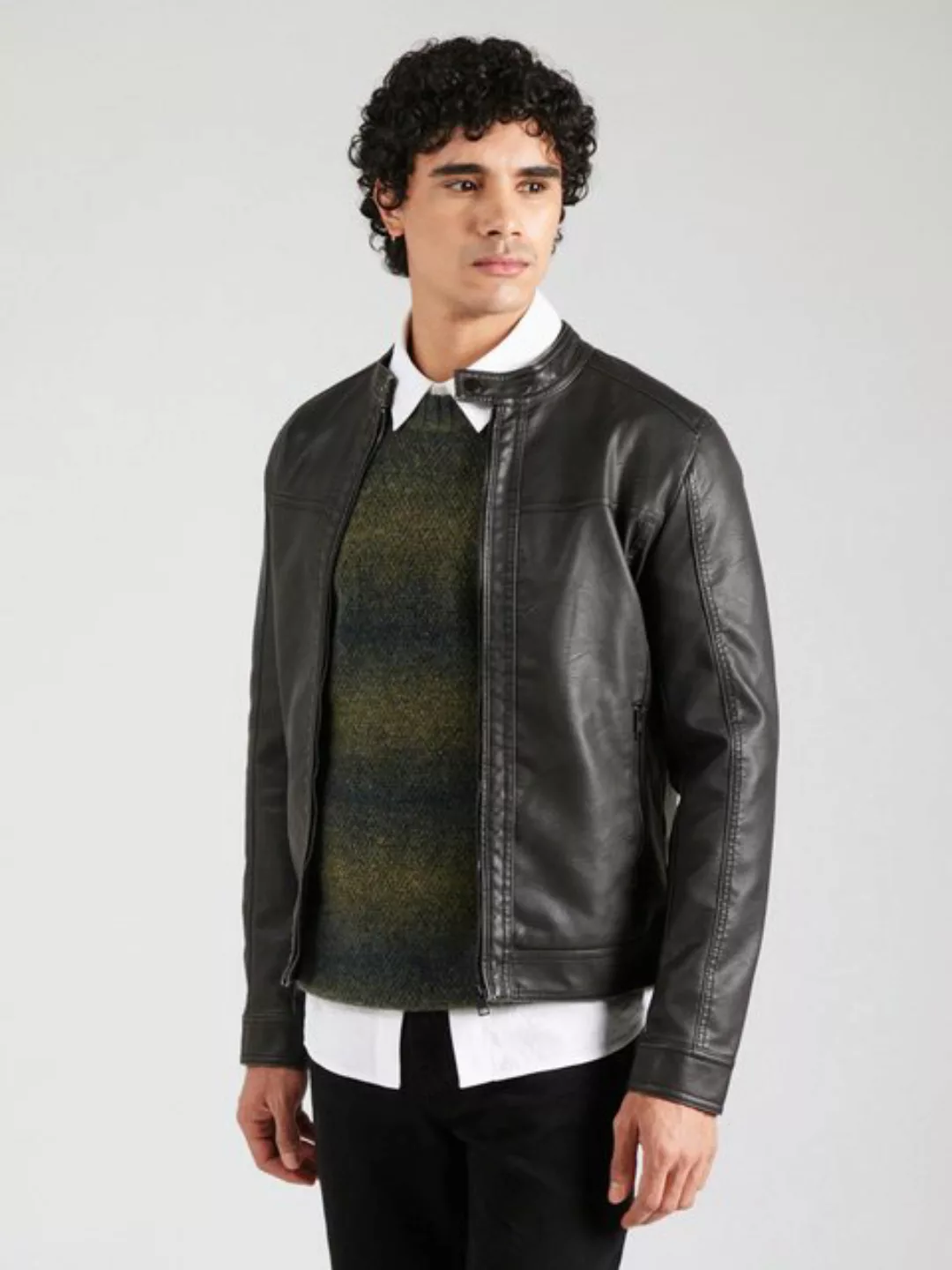 Jack & Jones Lederimitatjacke JJEWARNER WASHED PU JACKET NOOS mit Bandkrage günstig online kaufen