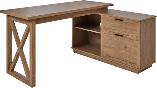 Jahnke Eckschreibtisch "CHALET D 155 E", (1 St.), im Landhausstil, wechsels günstig online kaufen