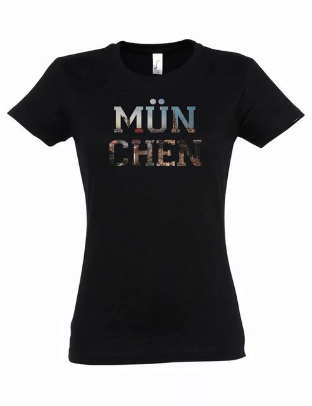 Urban Backwoods Print-Shirt München Damen T-Shirt Munich Bayern Bavaria Sky günstig online kaufen