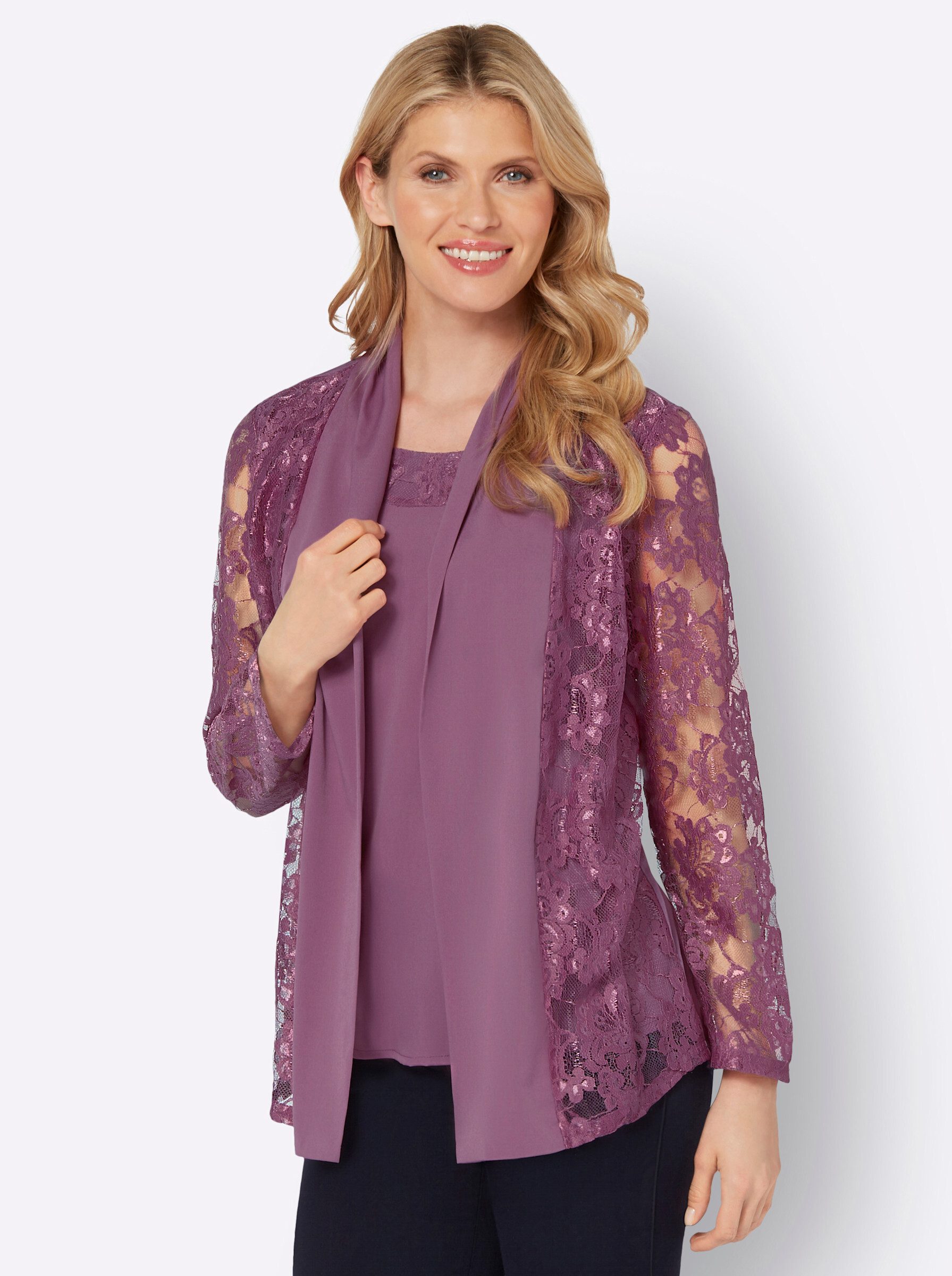 Sieh an! Klassische Bluse 2-in-1-Bluse günstig online kaufen