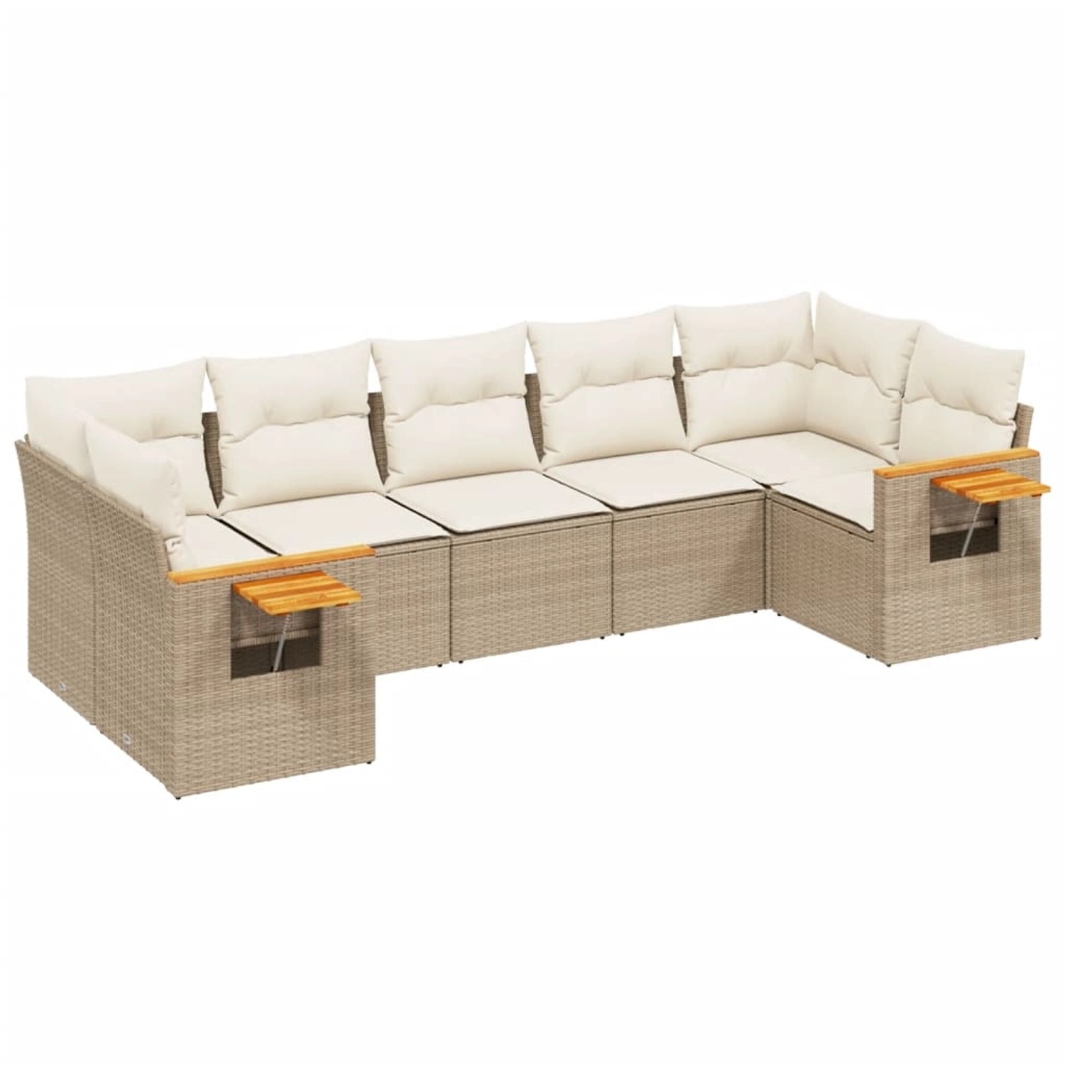 vidaXL 7-Tlg Garten-Sofagarnitur mit Kissen Beige Poly Rattan 3227108 günstig online kaufen