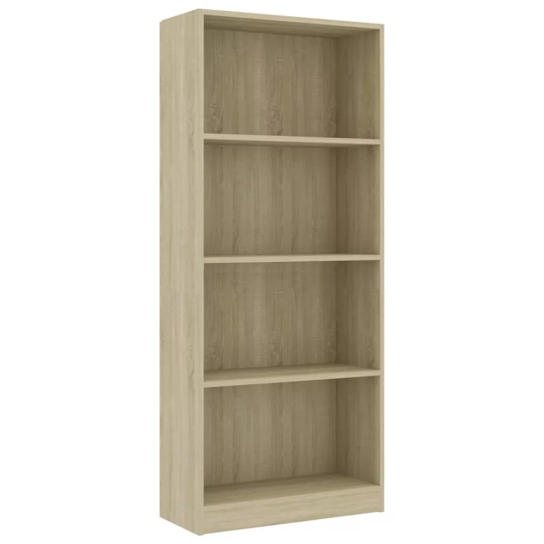 Bücherregal 4 Fächer Sonoma-eiche 60 X 24 X 142 Cm Spanplatte günstig online kaufen