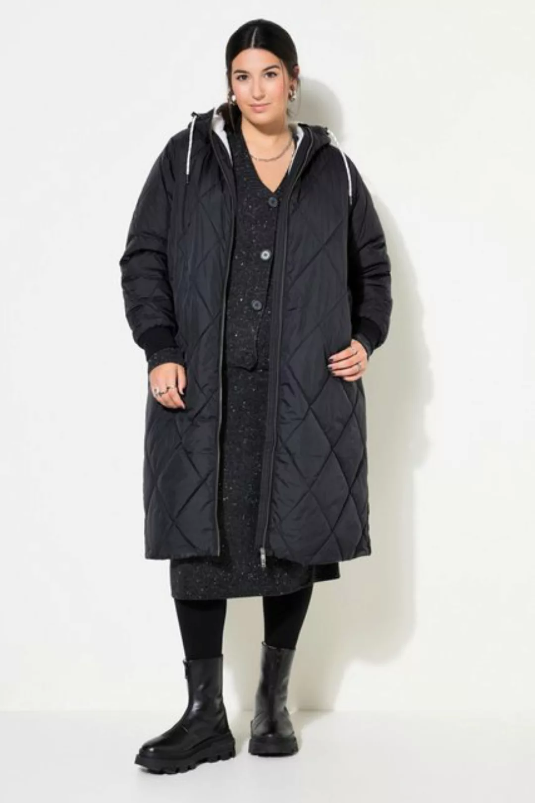 Studio Untold Wintermantel Steppmantel Loose Shape Kapuze 2-Wege-Zipper günstig online kaufen