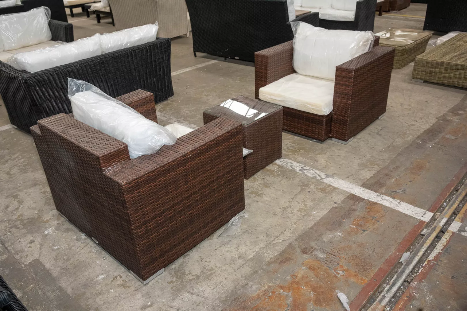 #HBM 2982: 2x Sessel Provence + Beistelltisch Tunis-braun-meliert günstig online kaufen