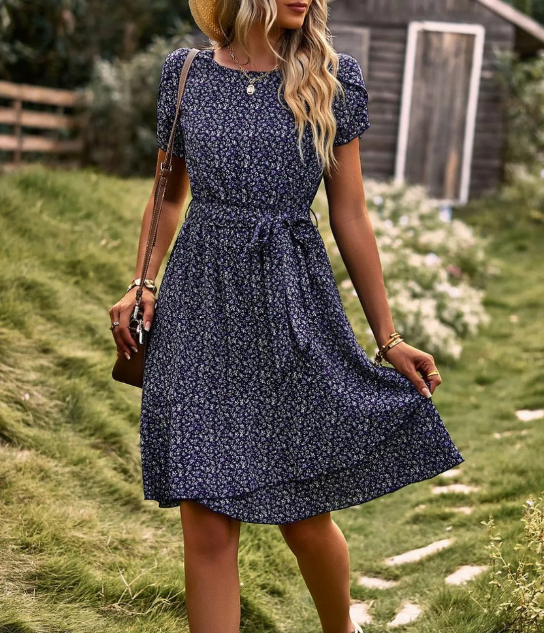 DEBAIJIA Dirndl Sommerkleid Damen Frauen Bedruckter Kleid lässiger Mode günstig online kaufen