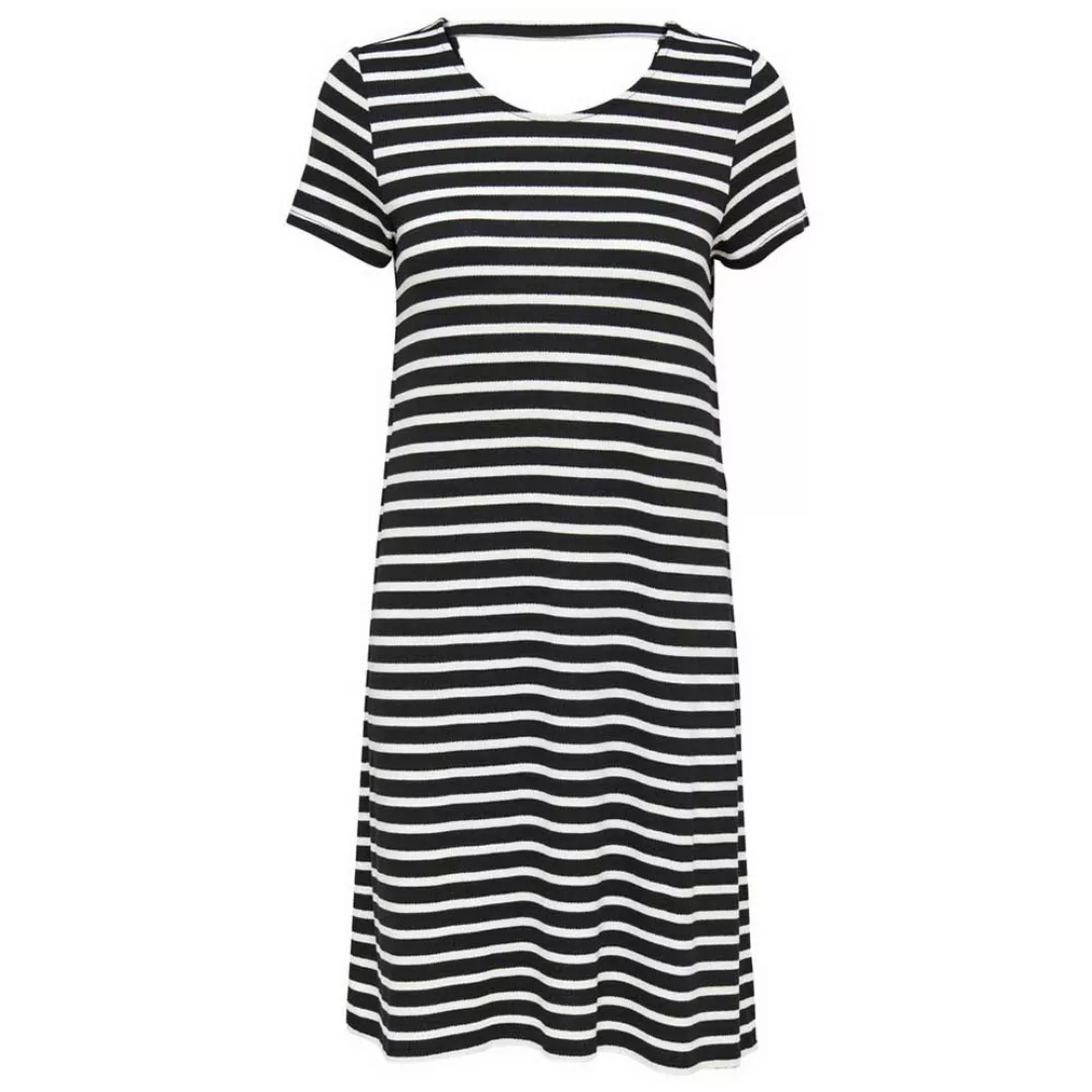 Only Bera Bak Langes Kleid Zum Schnüren S Black / Stripes Cloud Dancer günstig online kaufen
