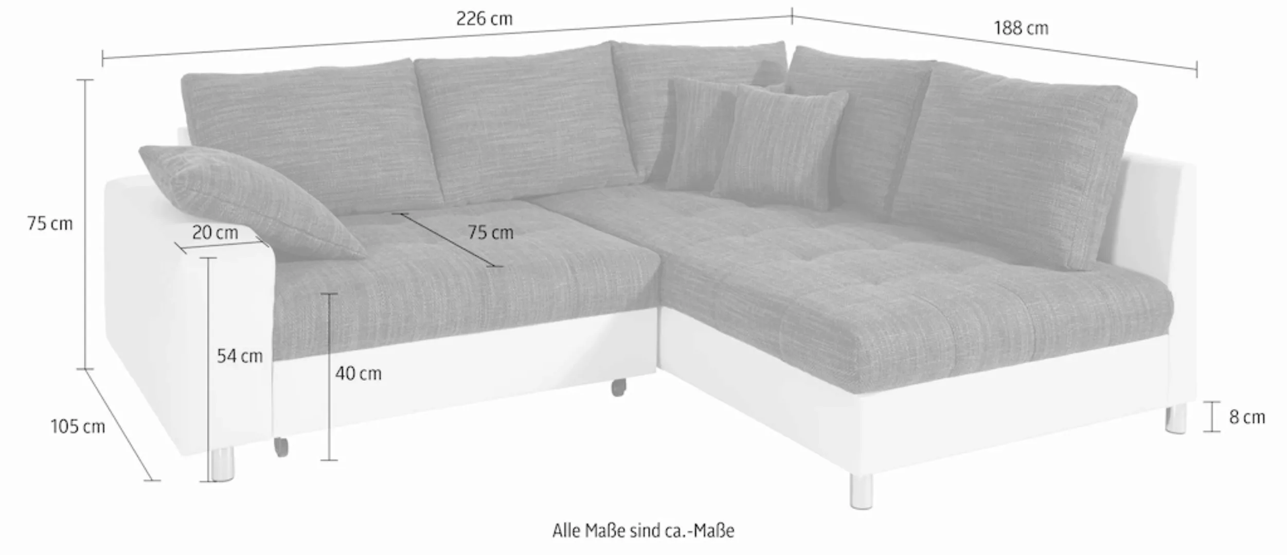 Mr. Couch Ecksofa Haiti L-Form, wahlweise mit Kaltschaum (140kg Belastung/S günstig online kaufen