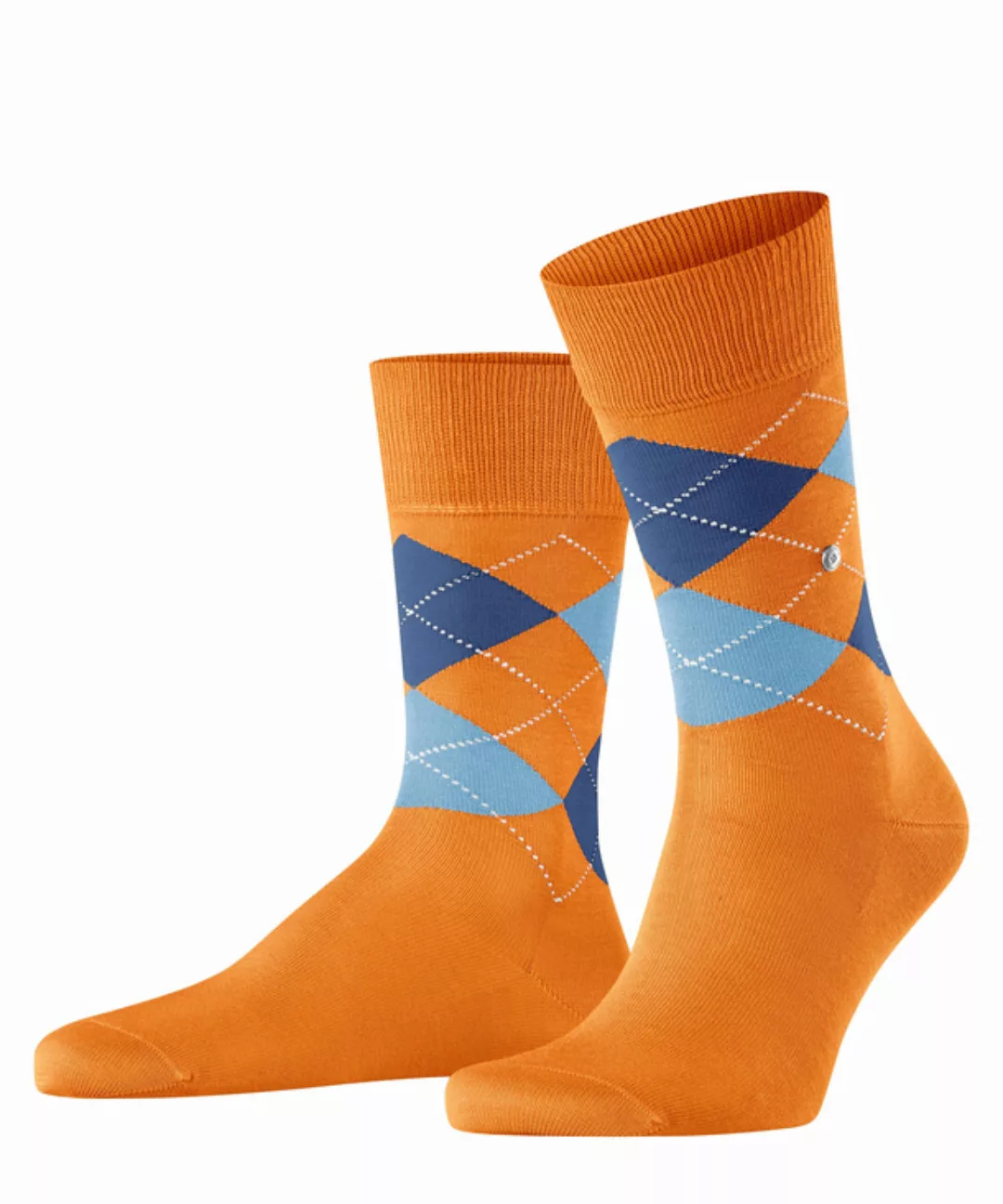 Burlington Manchester Herren Socken, 40-46, Orange, Argyle, Baumwolle, 2018 günstig online kaufen