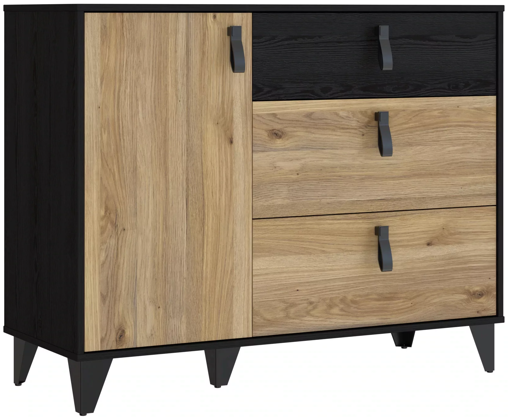 FORTE Sideboard "Lya", Sideboard 3 Schubkästen, 1 Tür, Stauraum, Griffschla günstig online kaufen