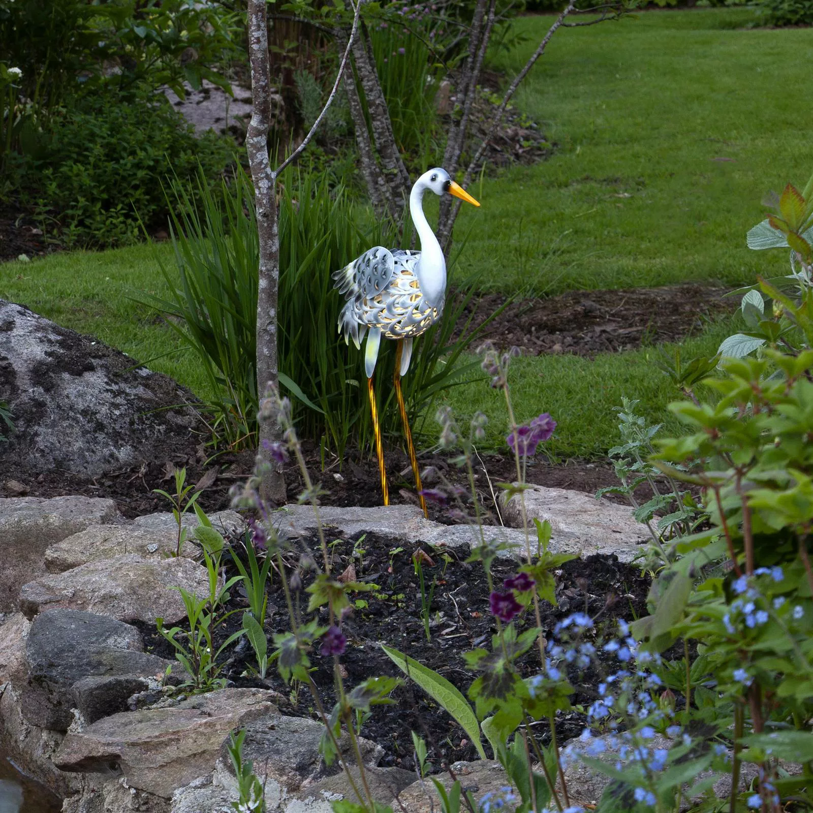 LED-Solarleuchte Heron als Reiher-Figur günstig online kaufen