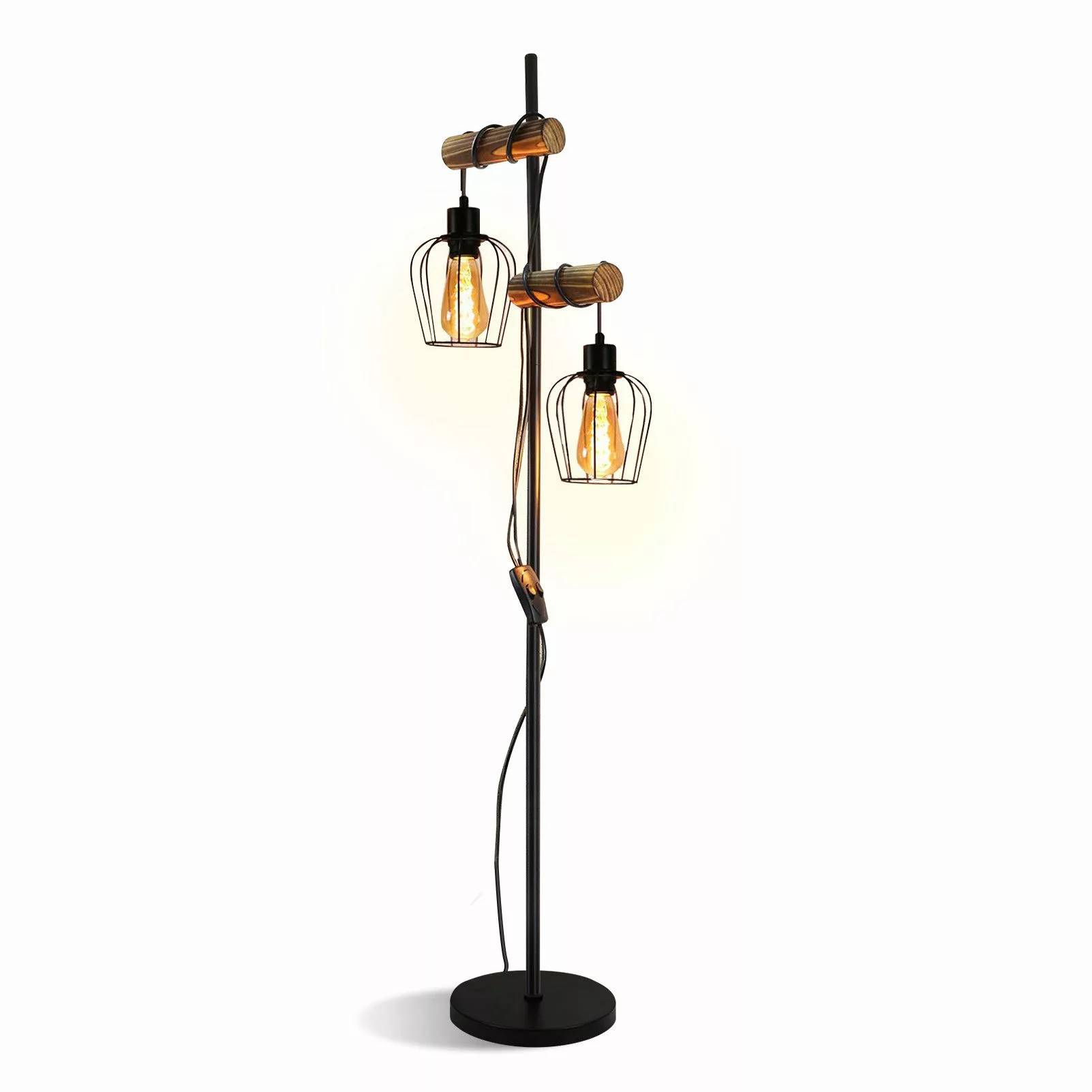 ZMH Stehlampe Vintage Wohnzimmer 2 Flammig günstig online kaufen