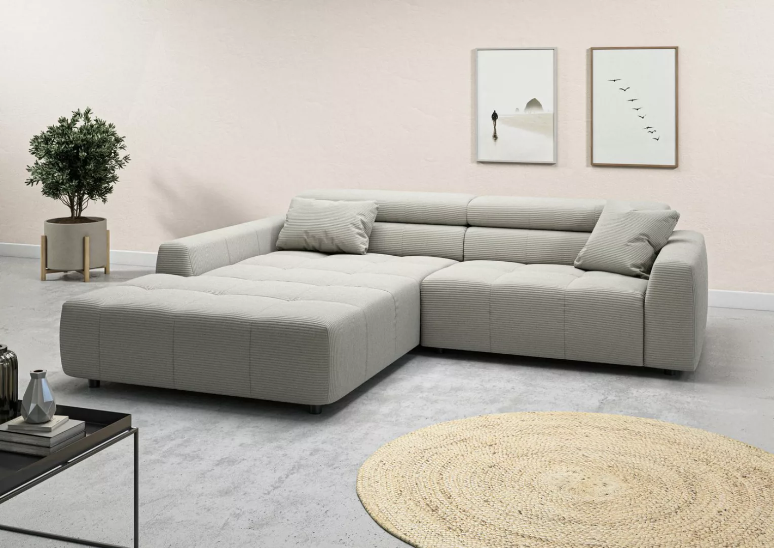 3C Candy Ecksofa Denver auch mit Cord- und Easy care-Bezug, Kopfteilverstel günstig online kaufen