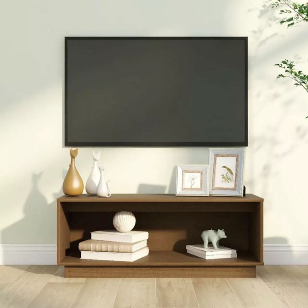 vidaXL TV-Schrank TV-Schrank Honigbraun 90x35x35 cm Massivholz Kiefer Lowbo günstig online kaufen