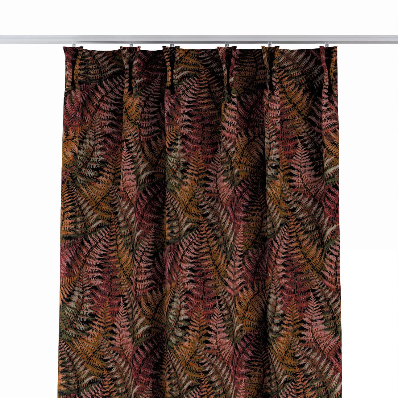 Vorhang mit flämischen 2-er Falten, dunkelrot- gold, Intenso Premium (144-1 günstig online kaufen