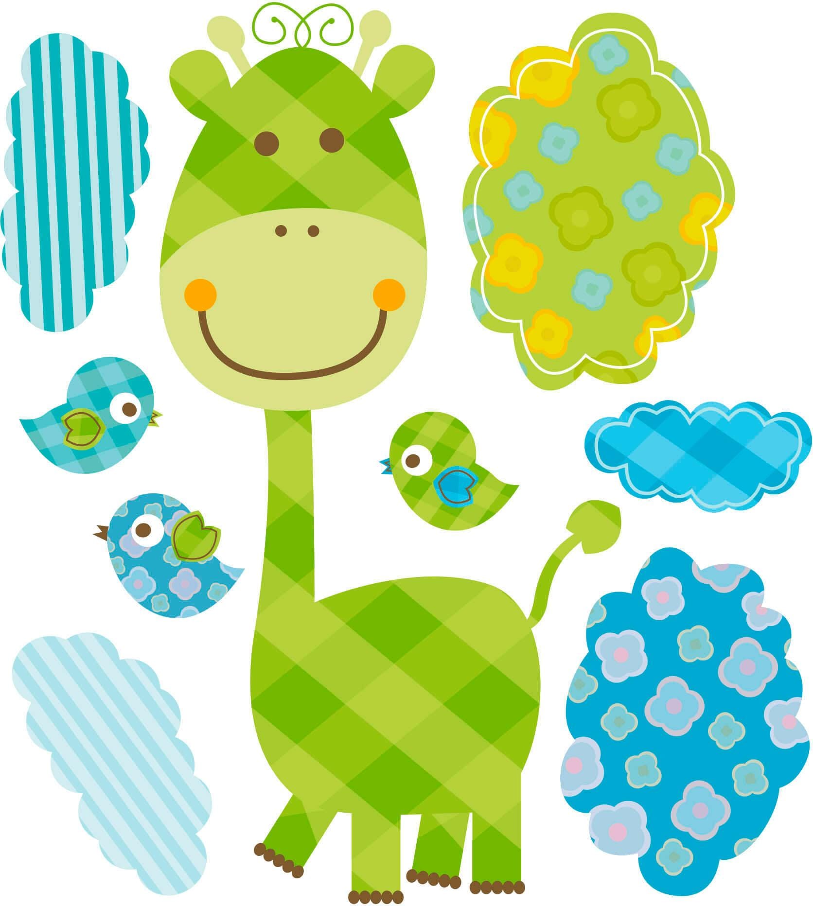 Wall-Art Wandtattoo "Lustige Giraffe Baby Tiere Set", (Muster), selbstklebe günstig online kaufen