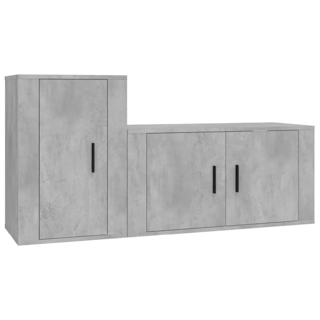Vidaxl 2-tlg. Tv-schrank-set Betongrau Holzwerkstoff günstig online kaufen