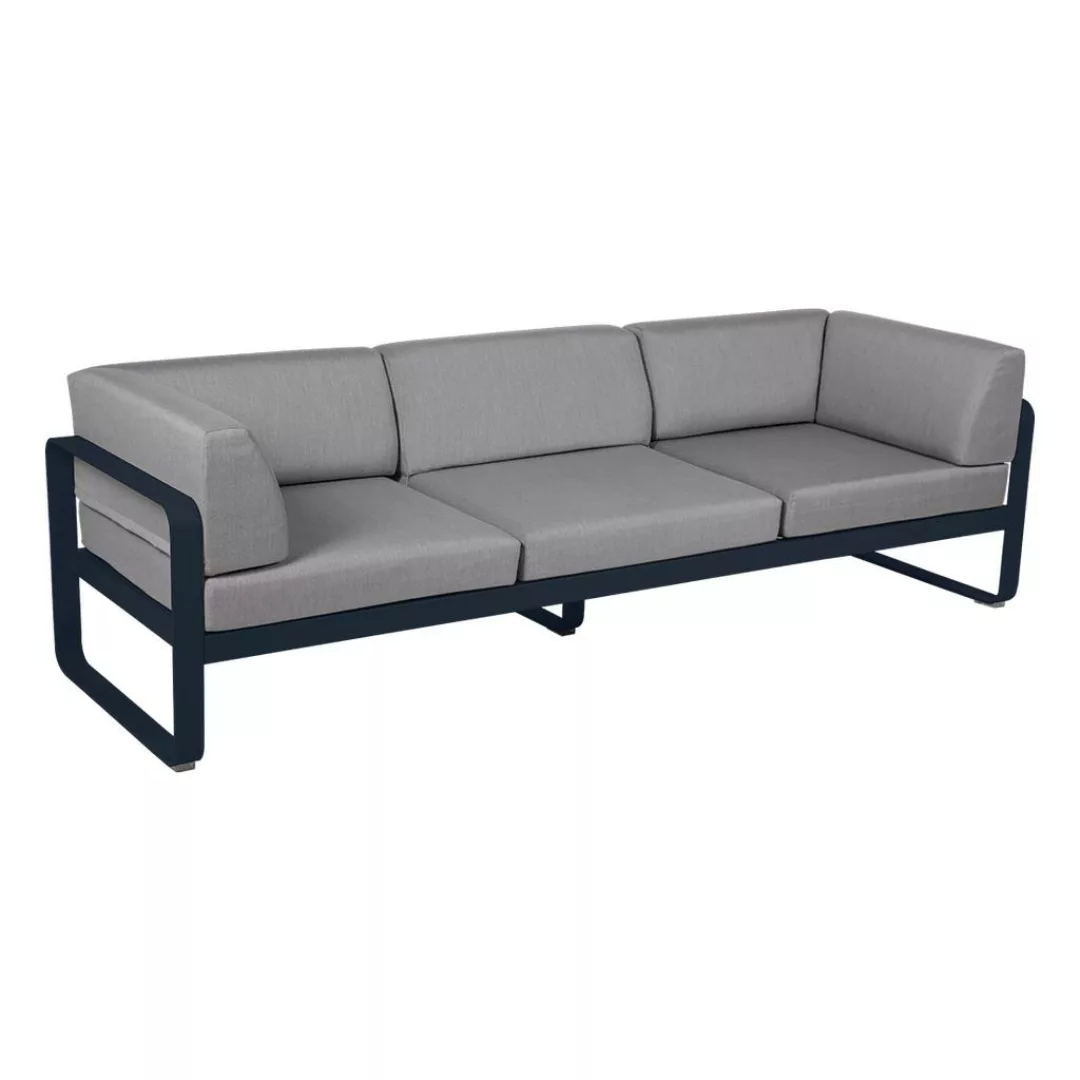 Bellevie 3-Sitzer Club Sofa Outdoor 92 Abyssblau 79 Flanellgrau günstig online kaufen