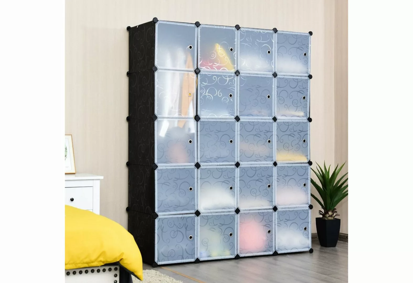 COSTWAY Kleiderschrank 20 Fächer, DIY Regalsystem, stapelbar, Kippsicherung günstig online kaufen