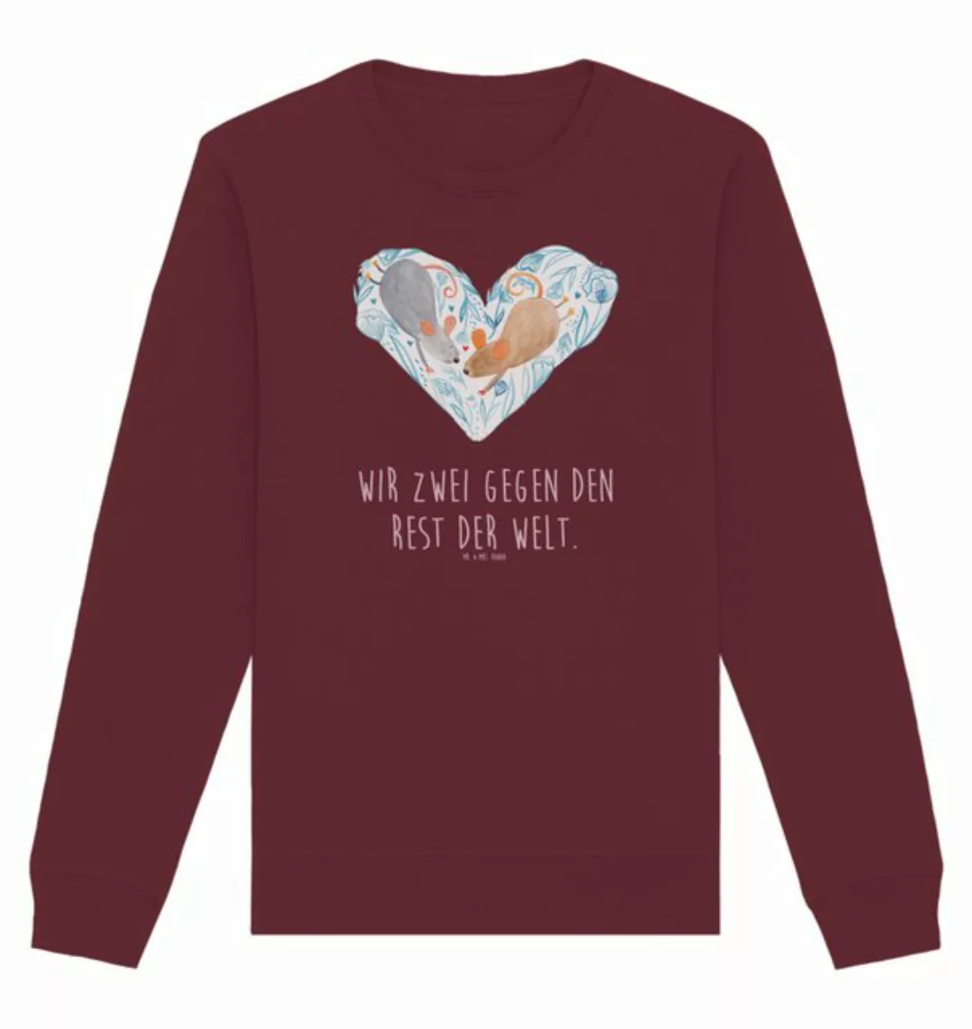 Mr. & Mrs. Panda Longpullover Größe L Mäuse Herz - Burgundy - Geschenk, Lov günstig online kaufen