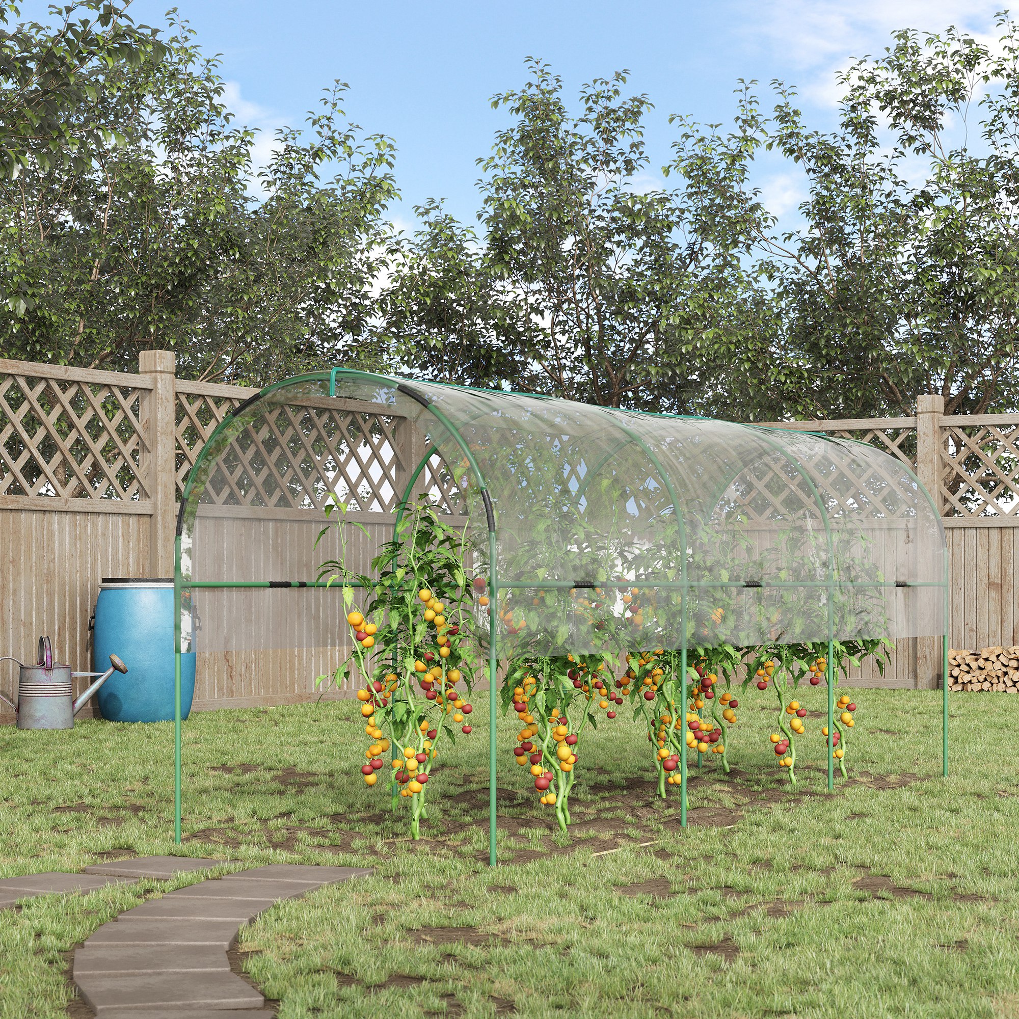 Outsunny Gewächshaus für Garten Tomaten 4 x 1,23 x 1,71 m 4 verzinkte Stahl günstig online kaufen