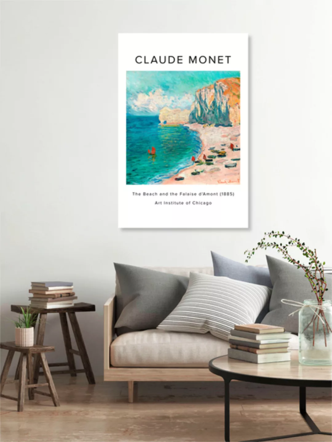 Poster / Leinwandbild - Claude Monet: Der Strand Und Die Falaise D'amont - günstig online kaufen