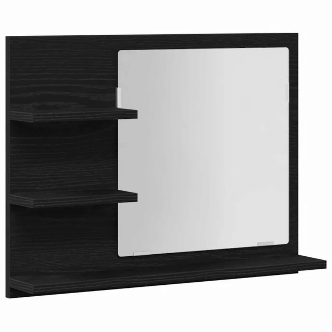 vidaXL Badezimmerspiegelschrank Badspiegel Schwarz Eichen-Optik 60x10,5x45 günstig online kaufen