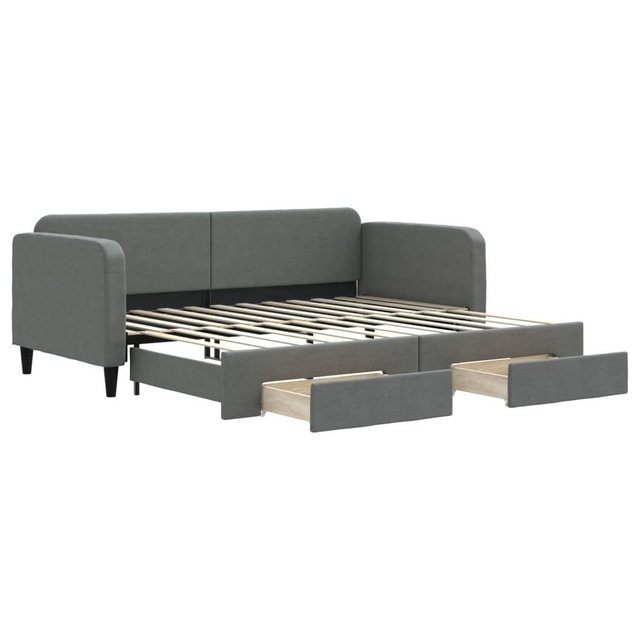 furnicato Bett Tagesbett Ausziehbar mit Schubladen Dunkelgrau 90x200 cm Sto günstig online kaufen