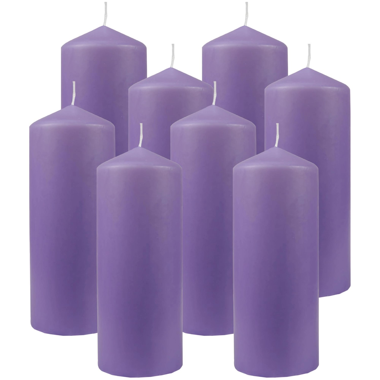 Bestgoodies Stumpenkerzen Ø6cm 8er Pack Violett günstig online kaufen