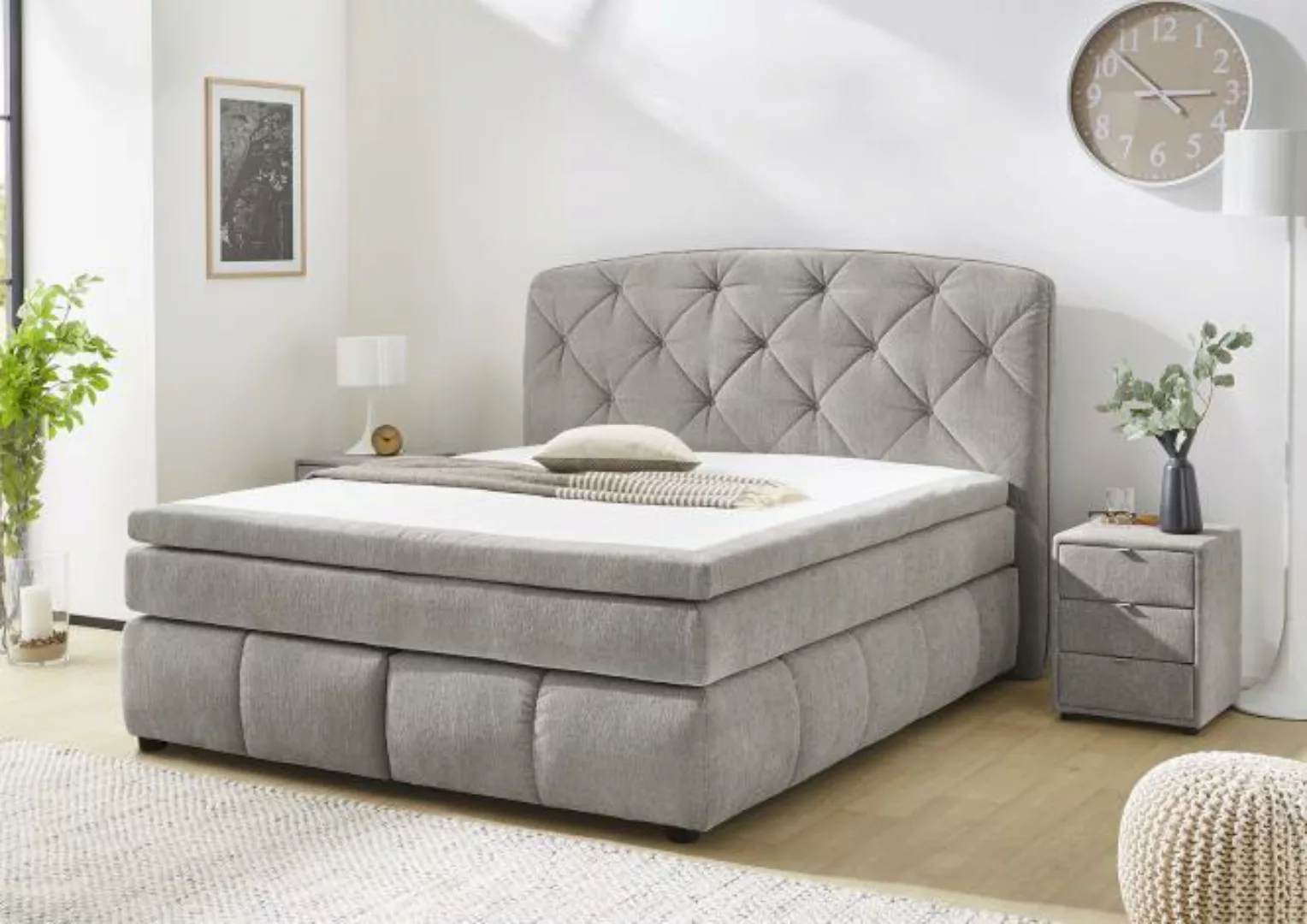 Boxspringbett MILA-MIX von Jockenhöfer 180x200cm grau günstig online kaufen