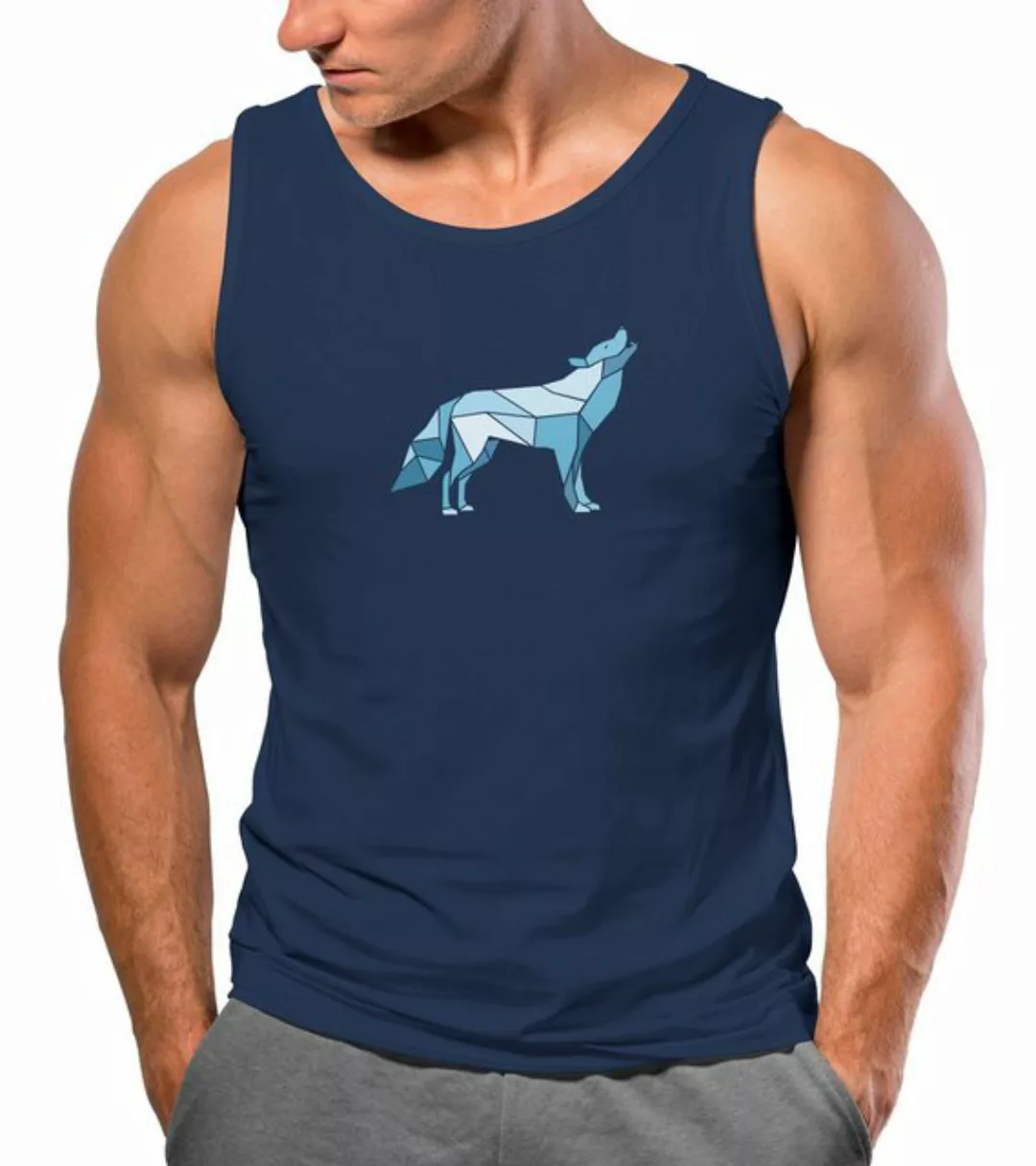 Neverless Tanktop Herren Tank-Top Aufdruck Wolf Polygon Print Geometrie Out günstig online kaufen