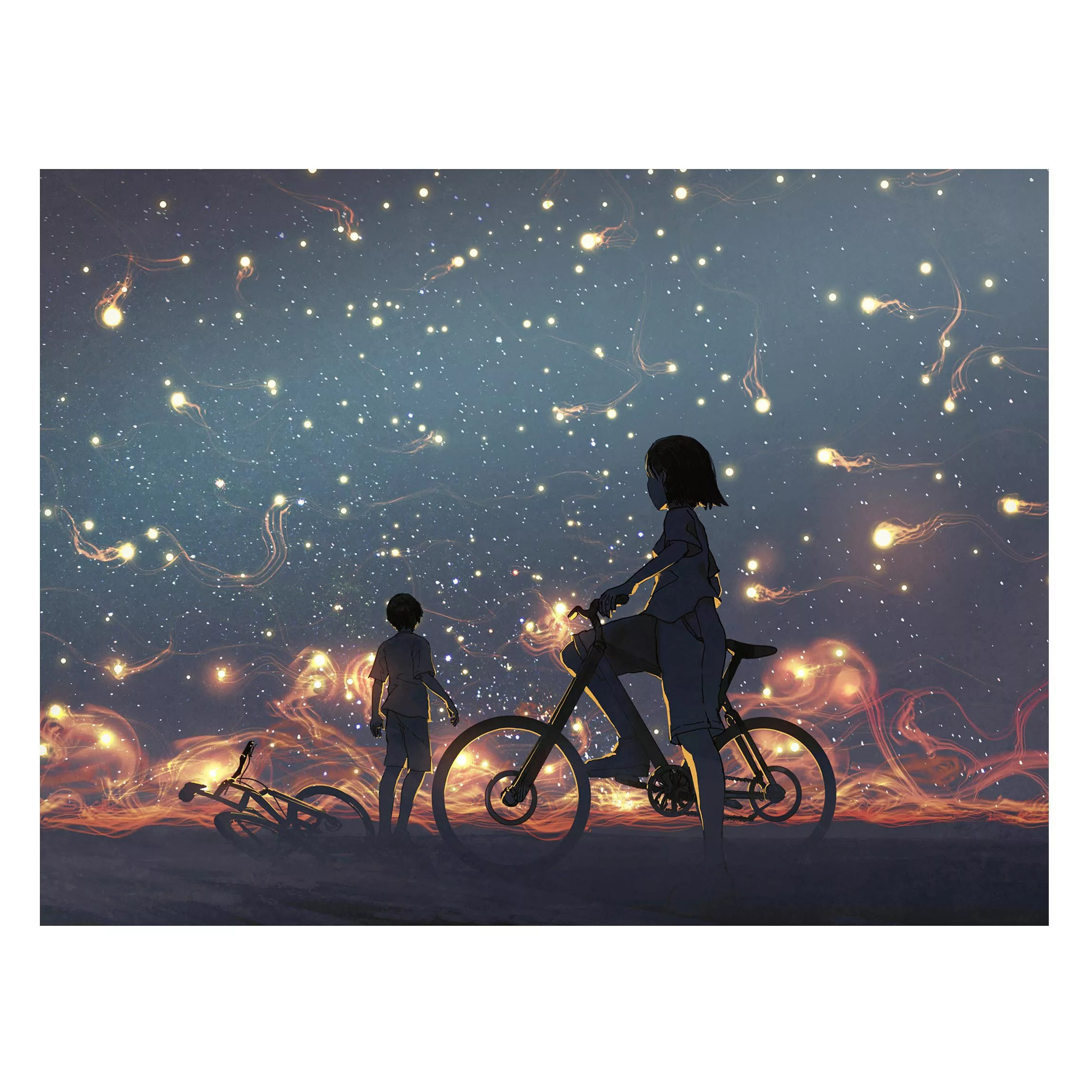 Magnettafel Anime Drawing Light On A Bike günstig online kaufen