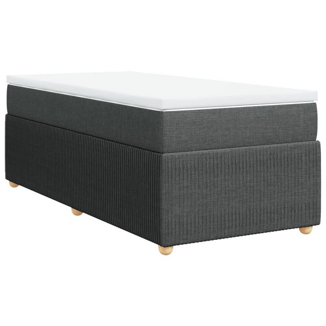 vidaXL Boxspringbett, Boxspringbett mit Matratze Dunkelgrau 90x190 cm Stoff günstig online kaufen