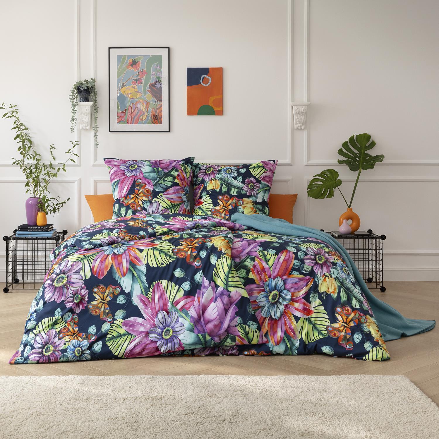 Estella Interlock Jersey Bettwäsche Amarina 6623-606 Blumen 135x200 günstig online kaufen