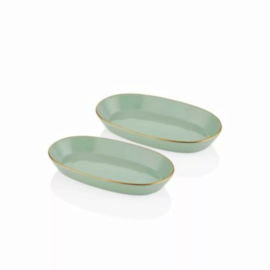 THE MIA Basic ovaler Servierteller Ø 29cm 2-tlg. Set grün günstig online kaufen