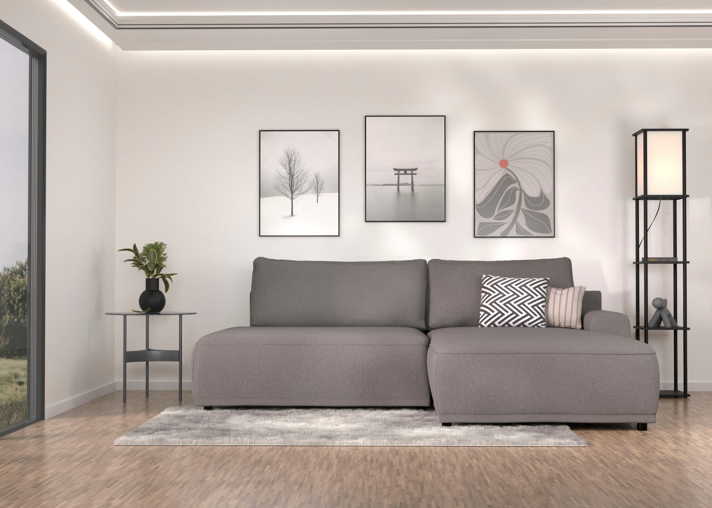 TRENDMANUFAKTUR Ecksofa "Fordon II, Schlafsofa mit Bettkasten, Couch in L-F günstig online kaufen
