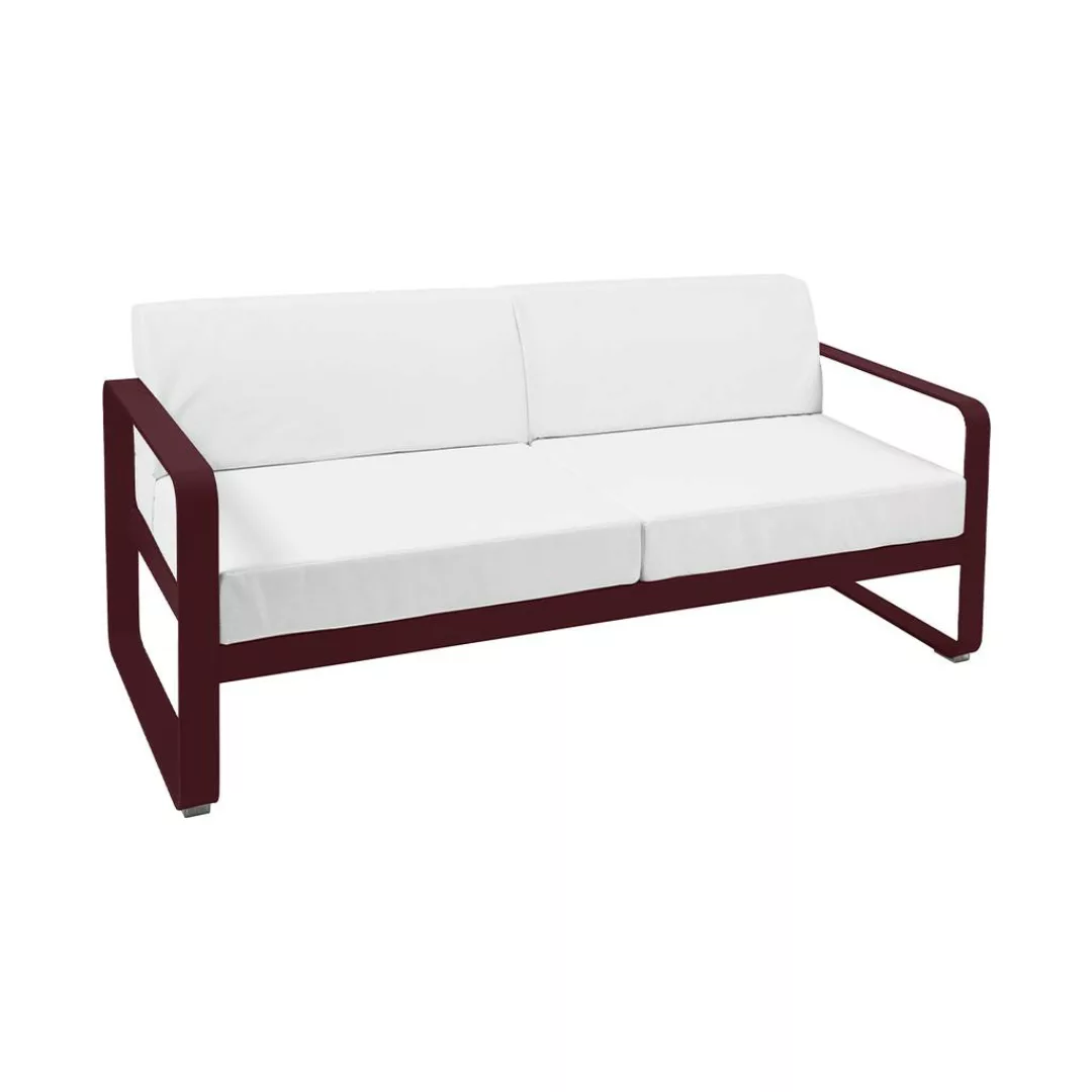 Bellevie Lounge-Sofa 2-Sitzer B9 Schwarzkirsche 81 Grauweiß günstig online kaufen