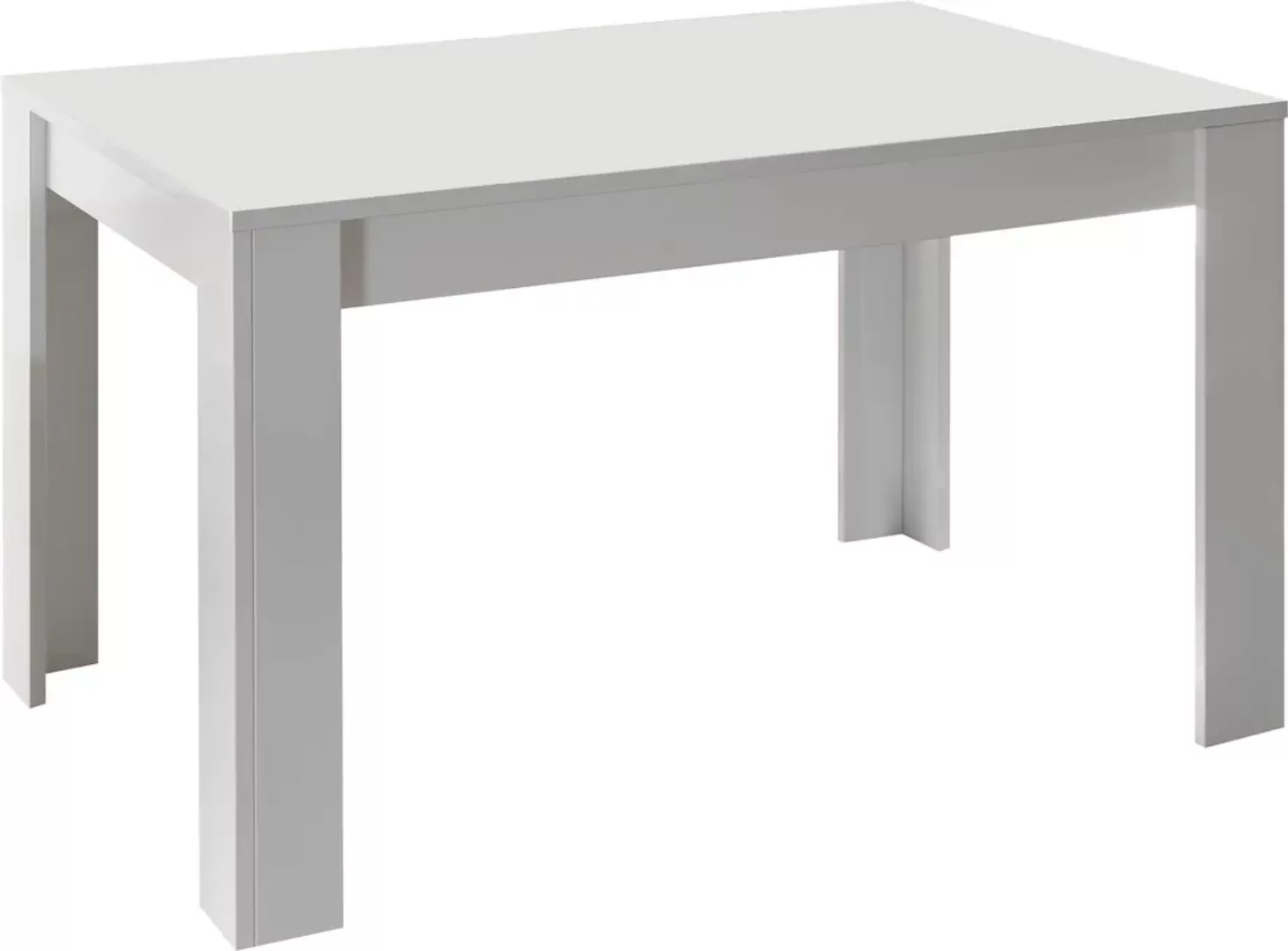 INOSIGN Esstisch "Basic 137x90x79 cm (BxTxH), Esszimmertisch Weiss Hochglan günstig online kaufen