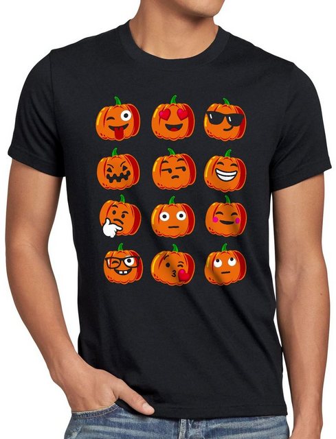 style3 T-Shirt Kürbis Smiley kürbisköpfe halloween günstig online kaufen