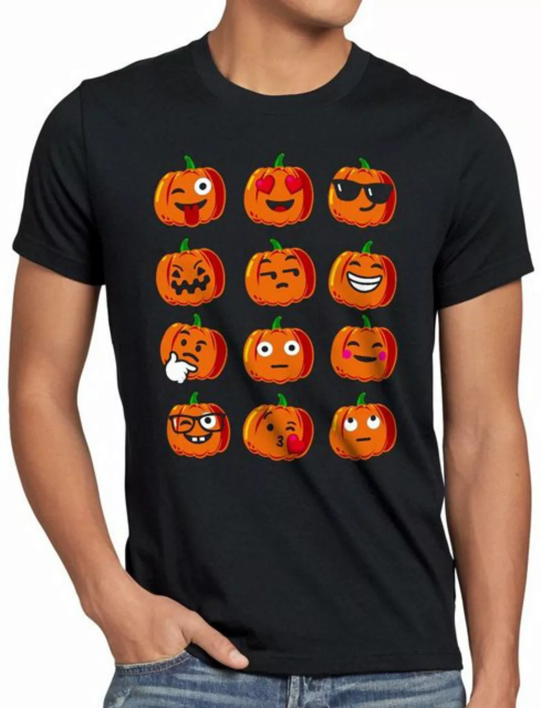 style3 T-Shirt Kürbis Smiley kürbisköpfe halloween günstig online kaufen