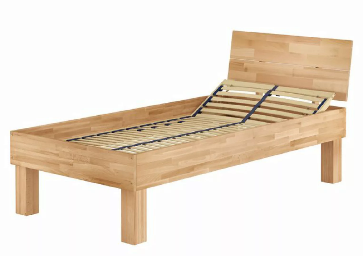 ERST-HOLZ Bett Hohes Seniorenbett 100x200 extra stabil Buche Massivholz, Bu günstig online kaufen