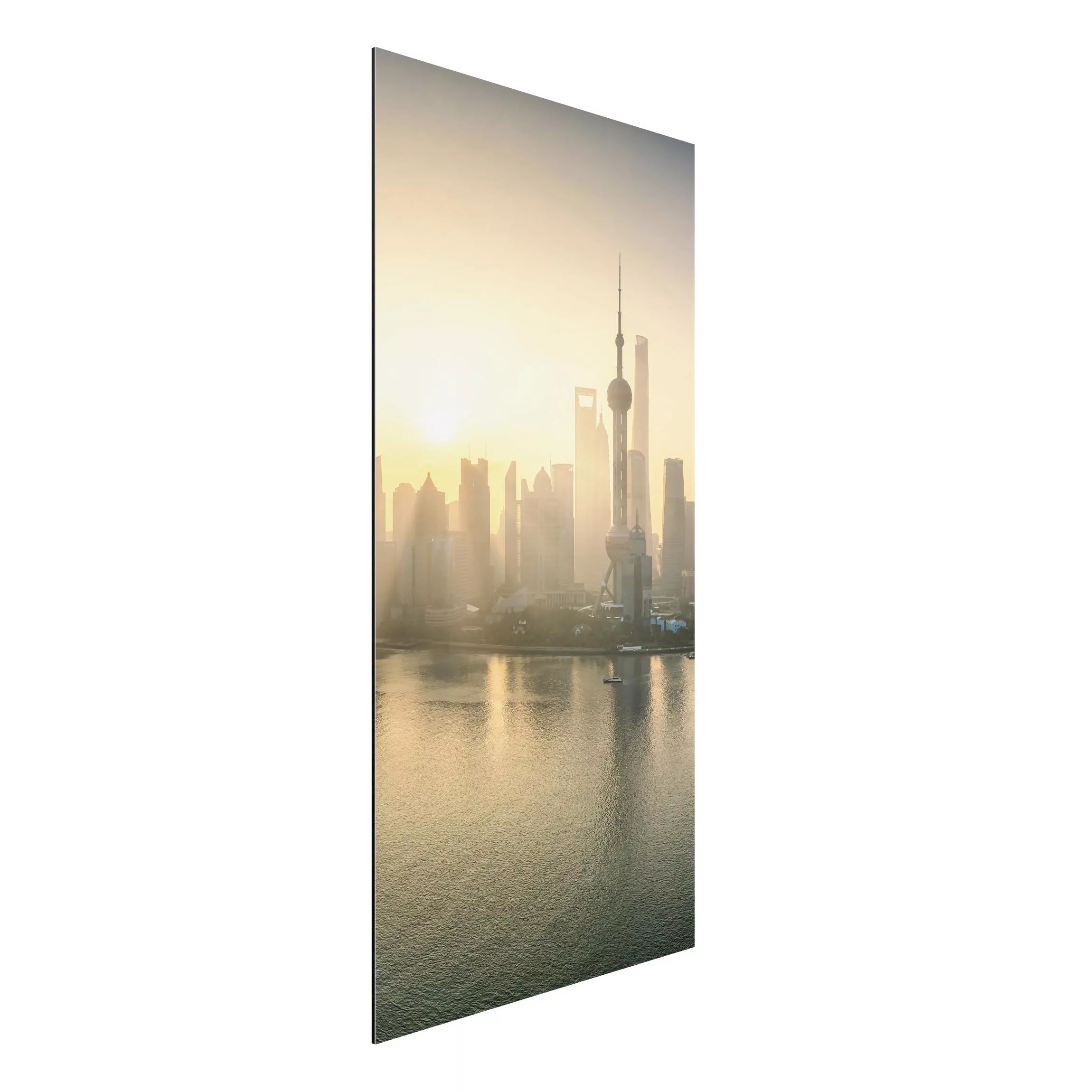 Alu-Dibond Bild Pudong bei Sonnenaufgang günstig online kaufen